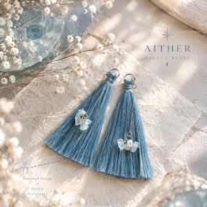 精麻ピアス/藍